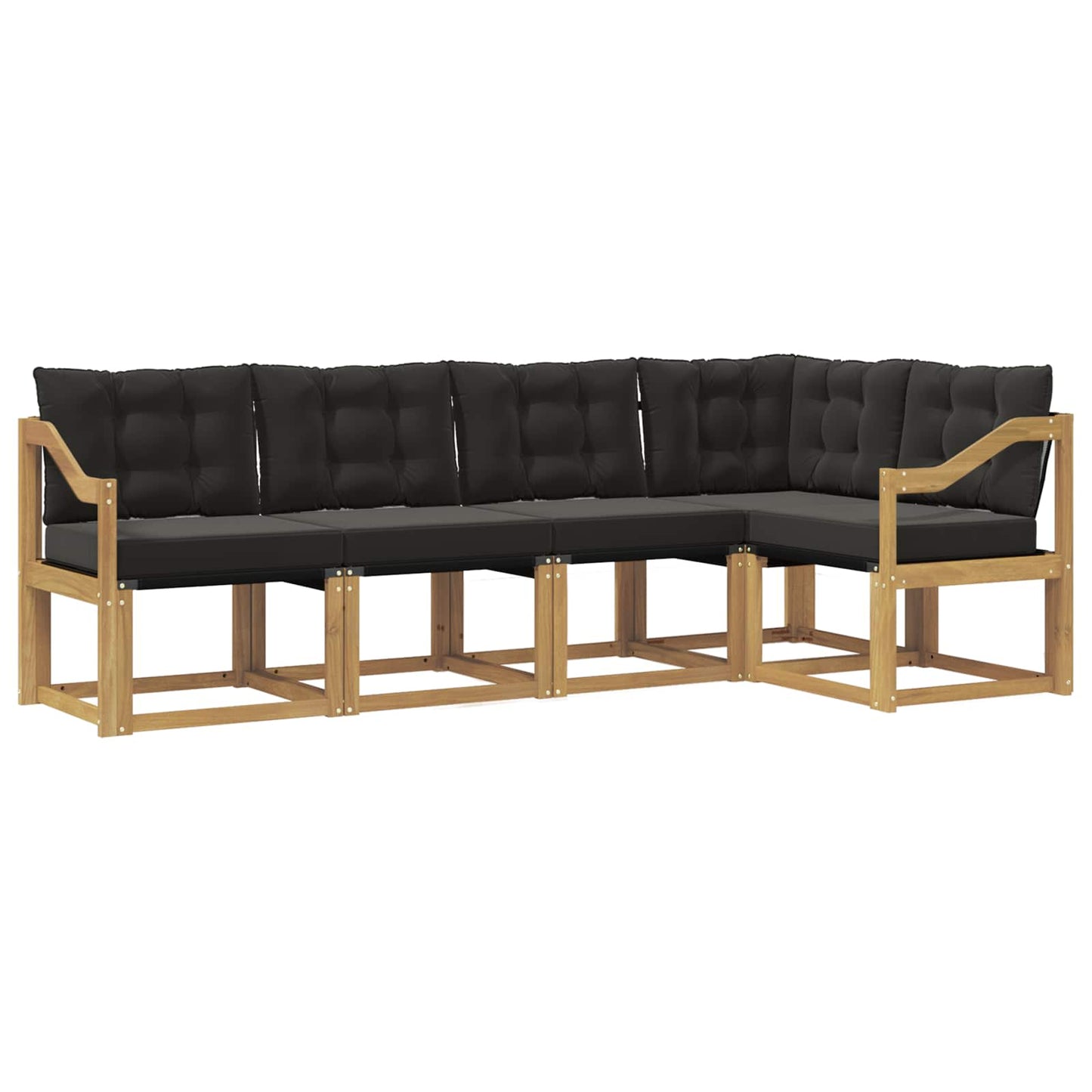 Outdoor-Sofagarnitur mit Kissen 5 pcs Weiß und Schwarz