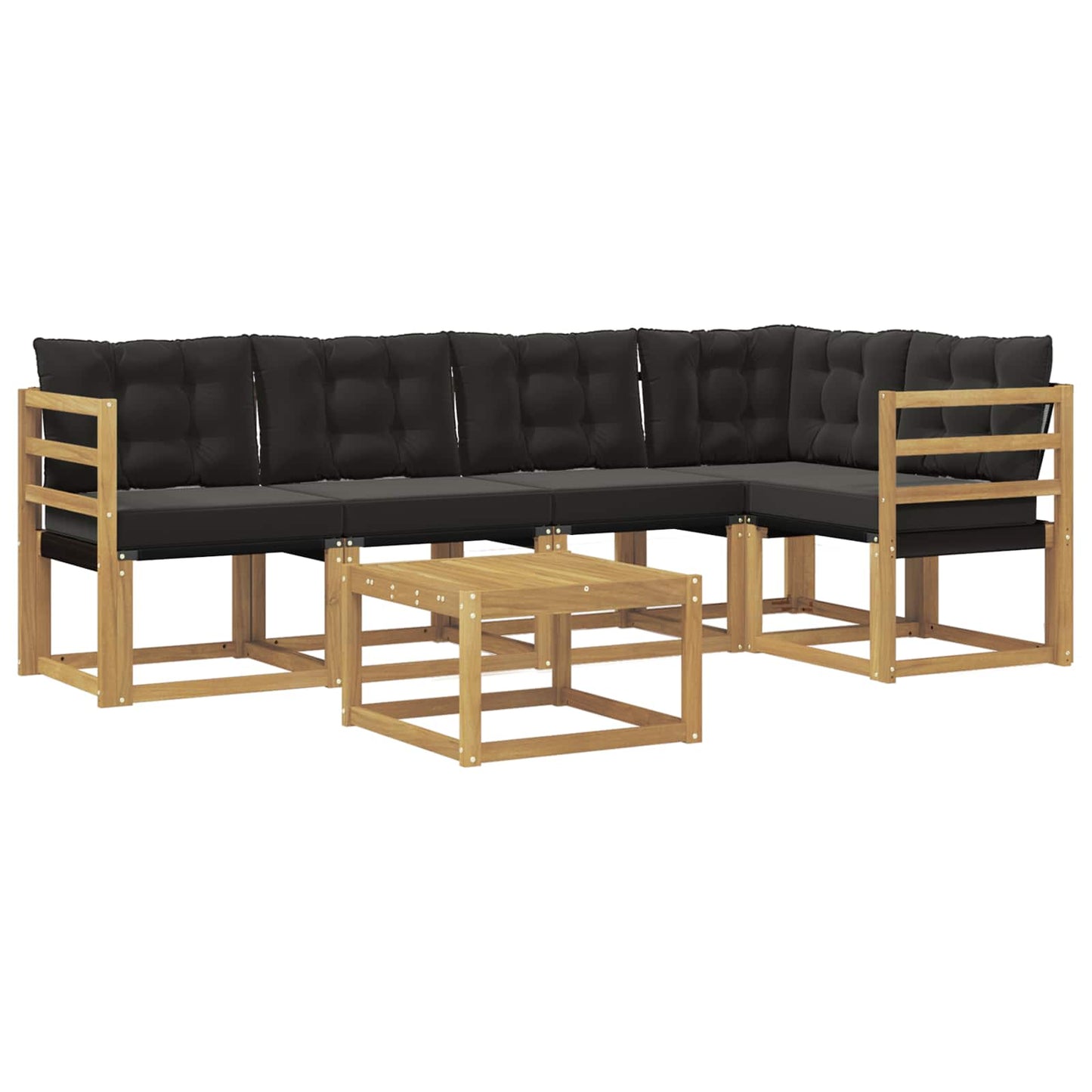 Outdoor-Sofagarnitur mit Kissen 6 pcs Weiß und Schwarz