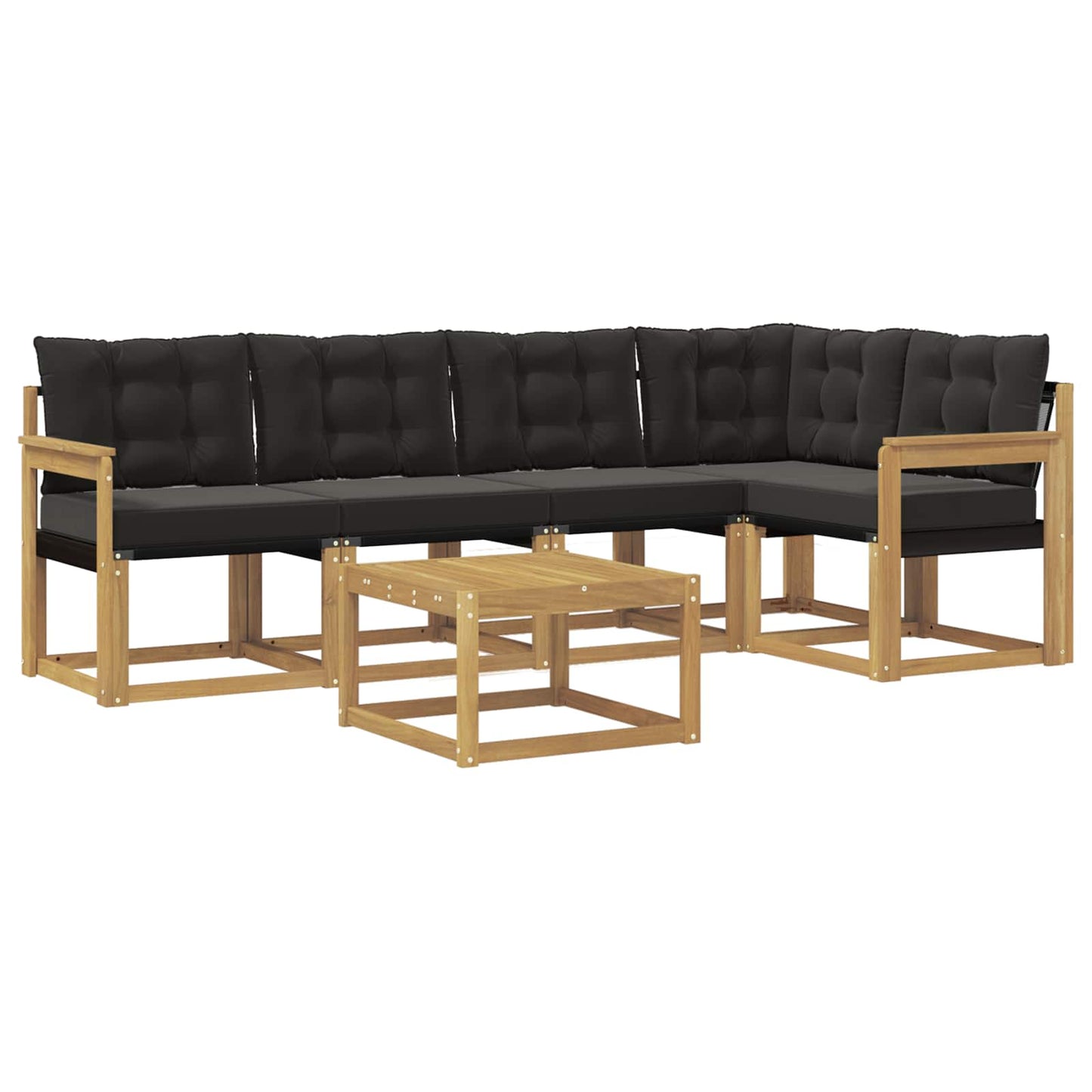 Outdoor-Sofagarnitur mit Kissen 6 pcs Weiß und Schwarz