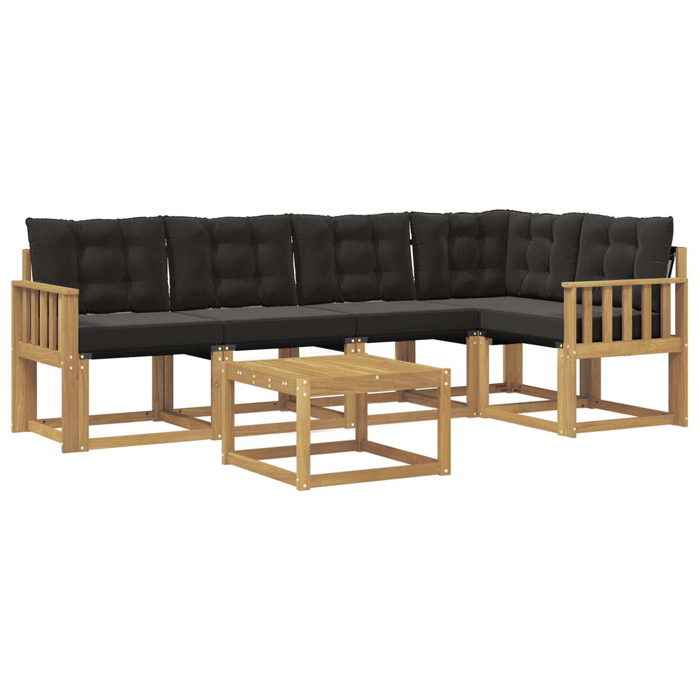Outdoor-Sofagarnitur mit Kissen 6 pcs Weiß und Schwarz