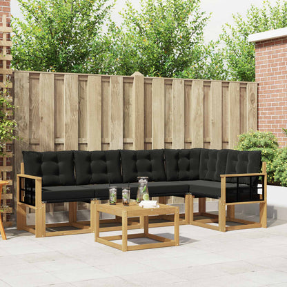 Outdoor-Sofagarnitur 6 stk. Weiß und Schwarz