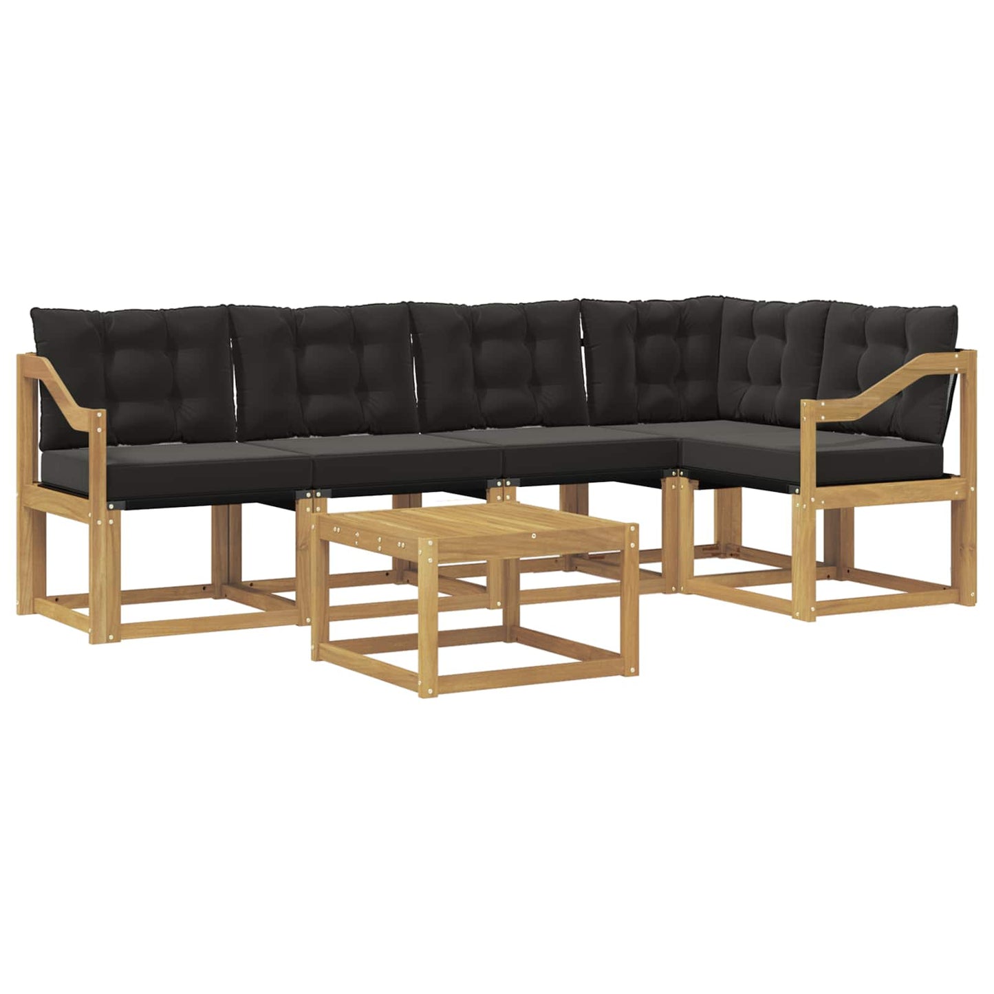 Outdoor-Sofagarnitur mit Kissen 6 pcs Weiß und Schwarz