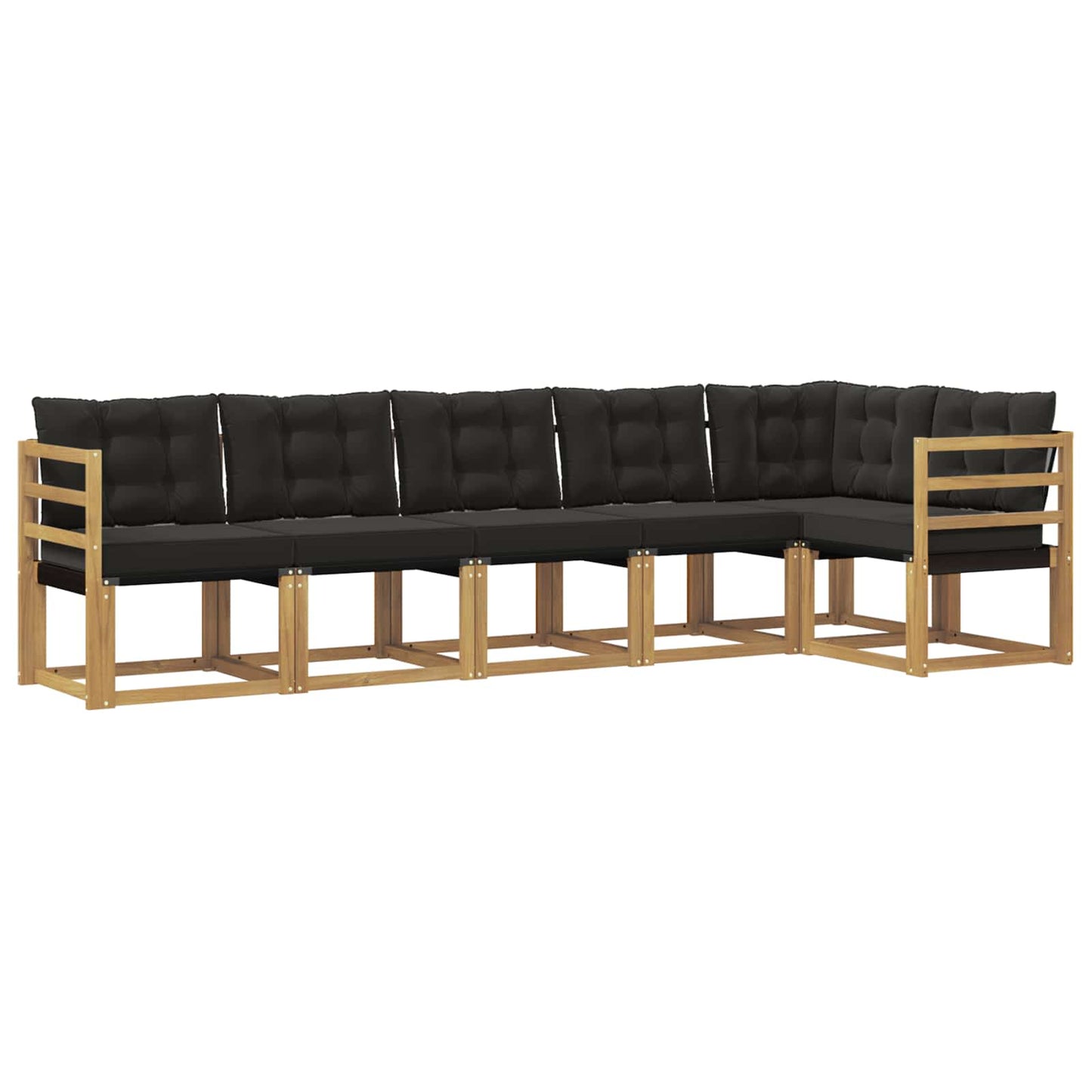 Outdoor-Sofagarnitur mit Kissen 6 pcs Weiß und Schwarz