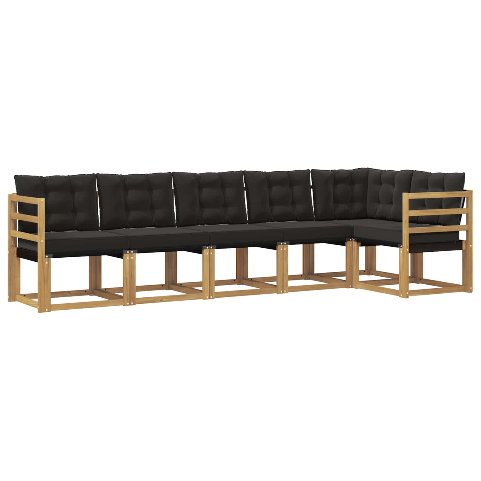 Outdoor-Sofagarnitur mit Kissen 6 pcs Weiß und Schwarz