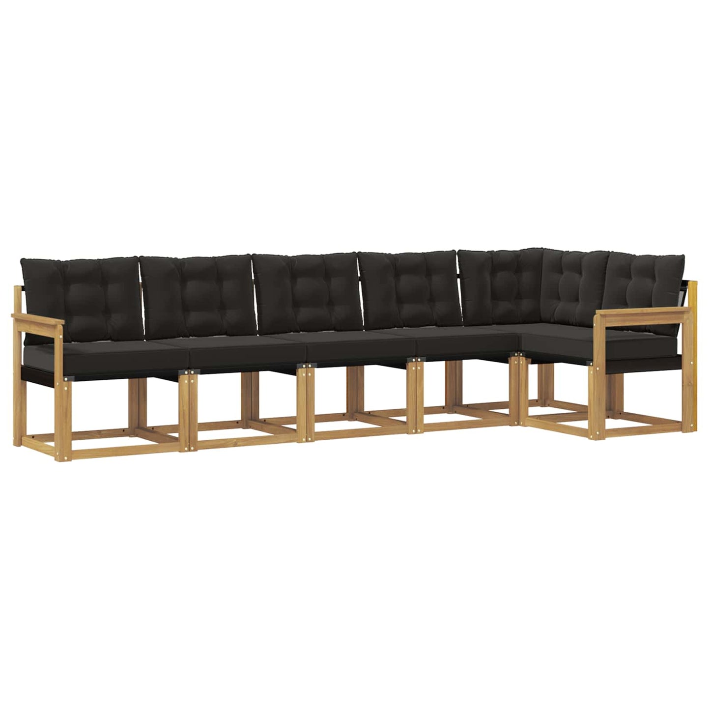 Outdoor-Sofagarnitur mit Kissen 6 pcs Weiß und Schwarz