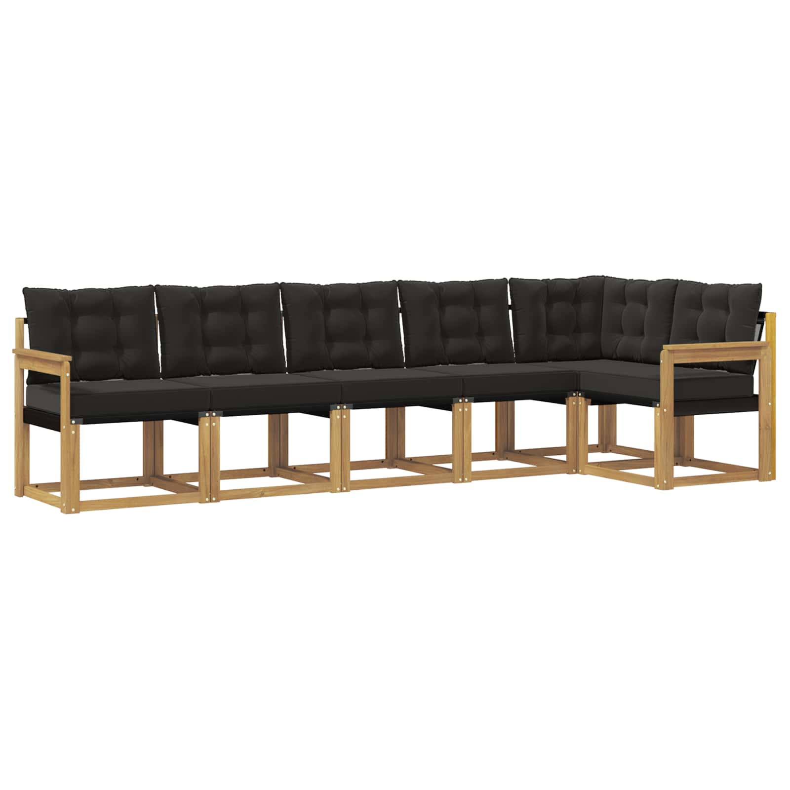 Outdoor-Sofagarnitur mit Kissen 6 pcs Weiß und Schwarz