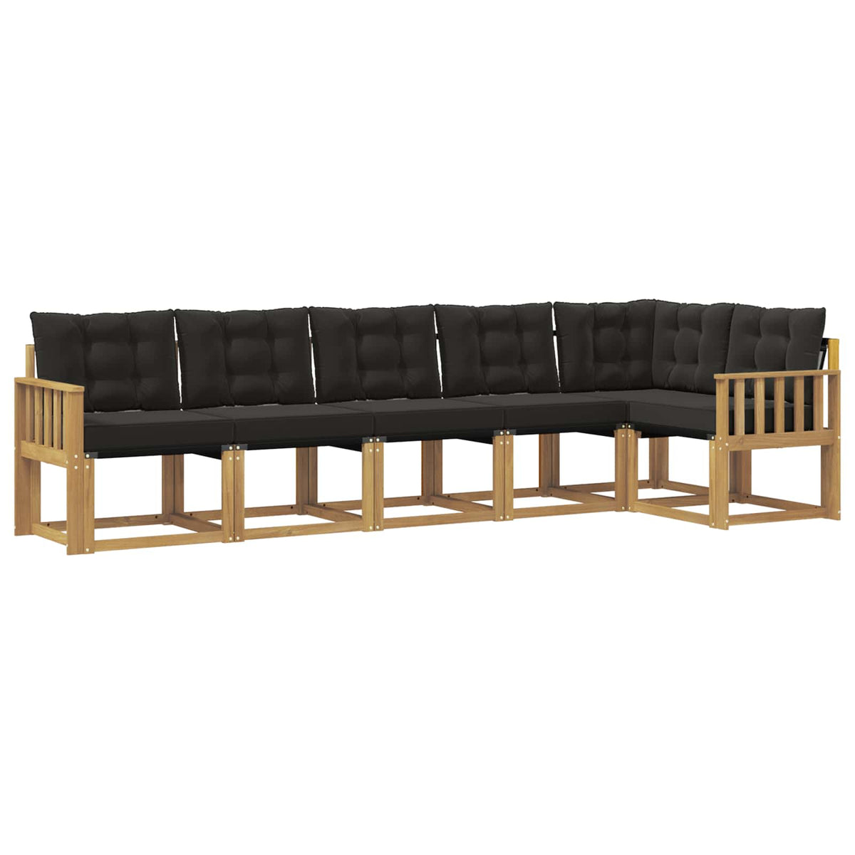 Outdoor-Sofagarnitur 6 stk. Weiß und Schwarz