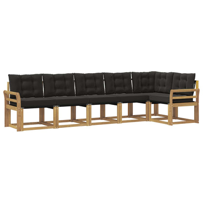 Outdoor-Sofagarnitur 6 stk. Weiß und Schwarz