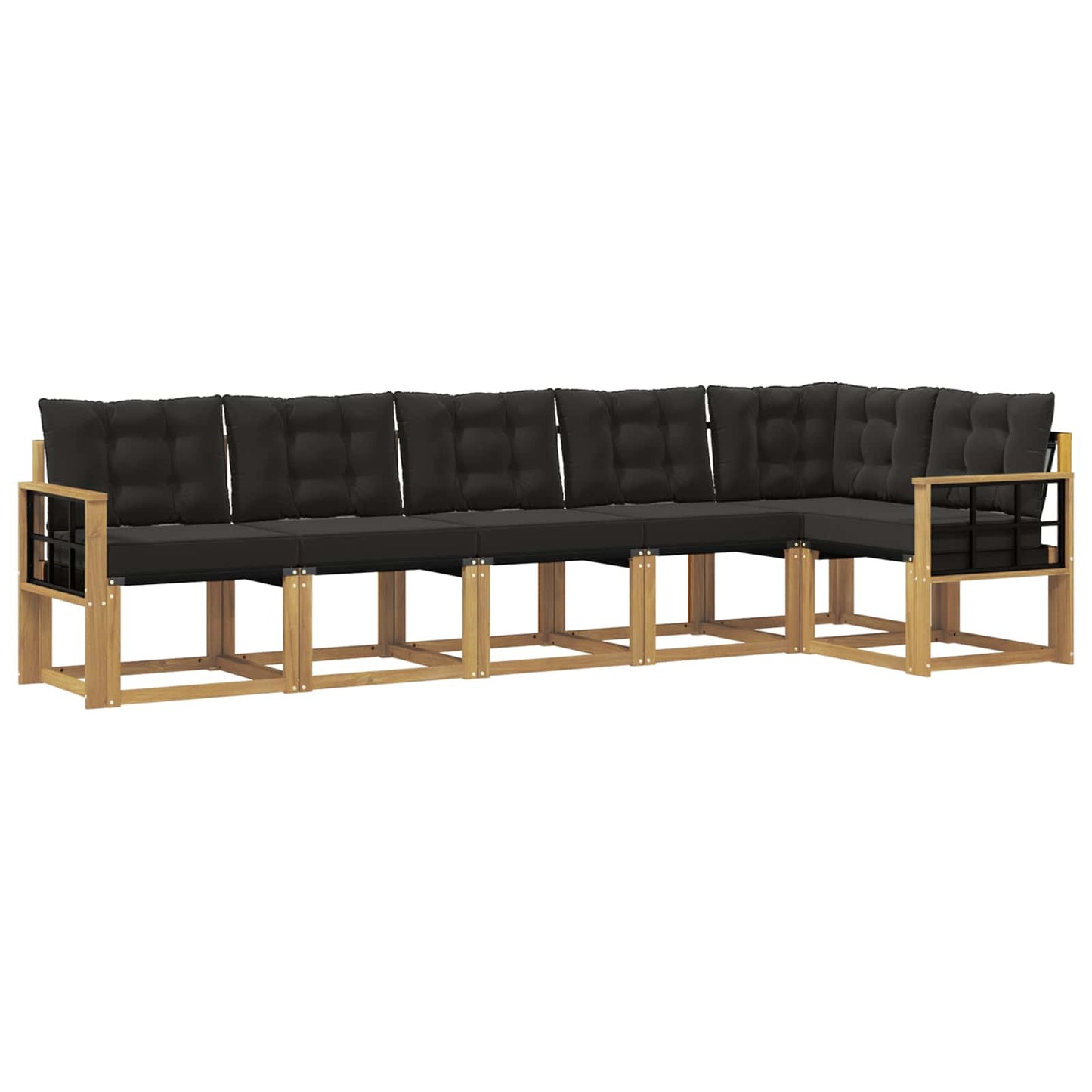 Outdoor-Sofagarnitur mit Kissen 6 pcs Weiß und Schwarz