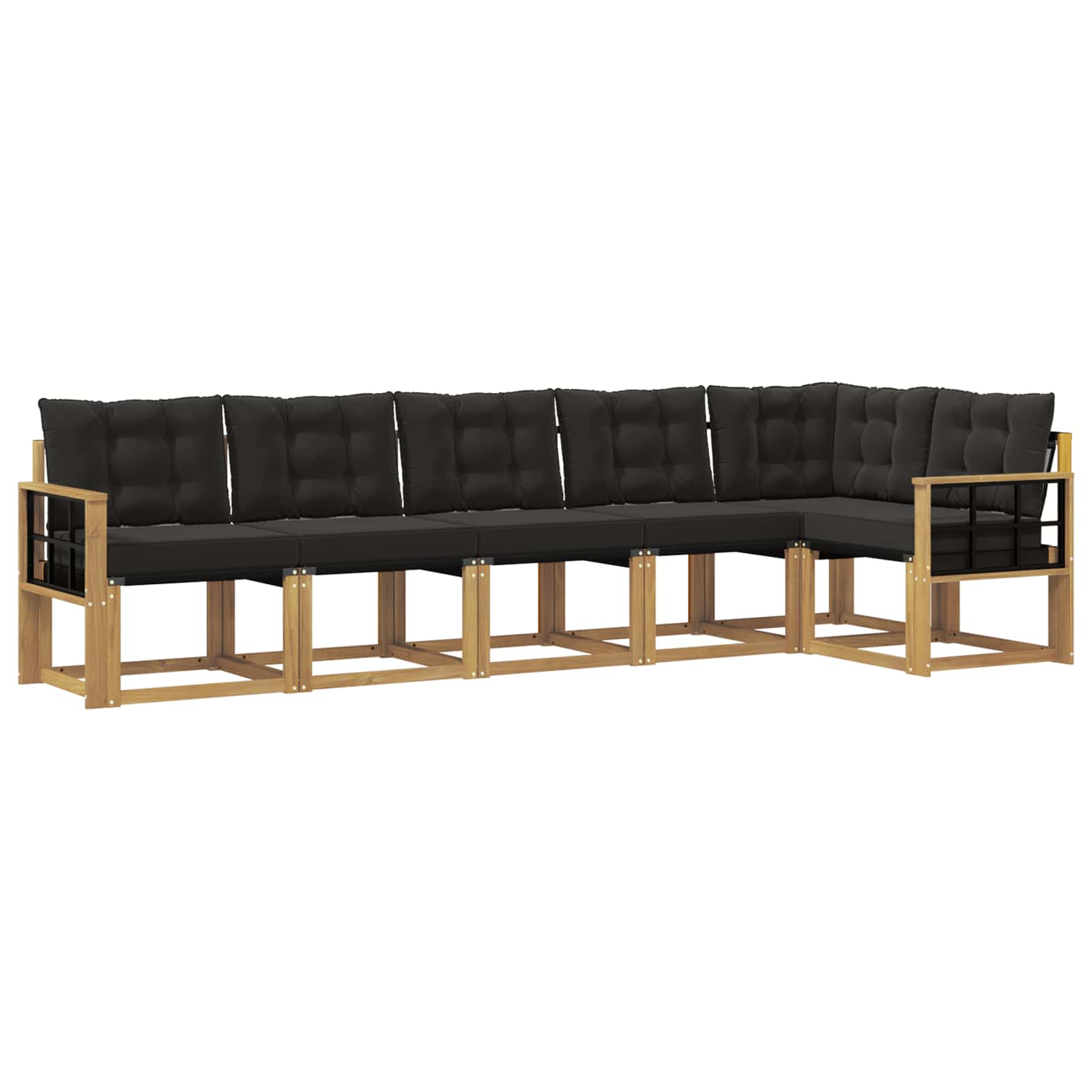 Outdoor-Sofagarnitur mit Kissen 6 pcs Weiß und Schwarz