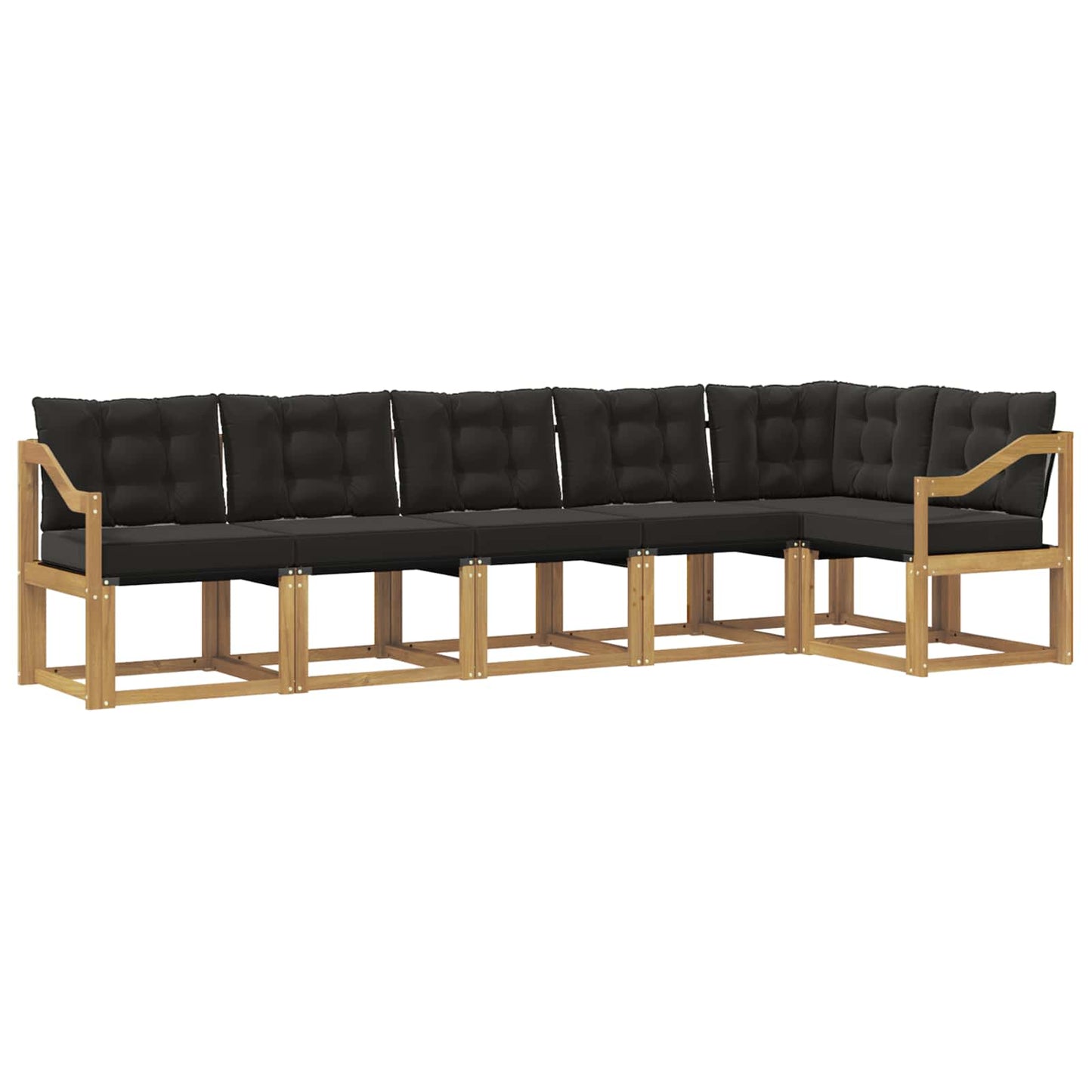 Outdoor-Sofagarnitur mit Kissen 6 pcs Weiß und Schwarz