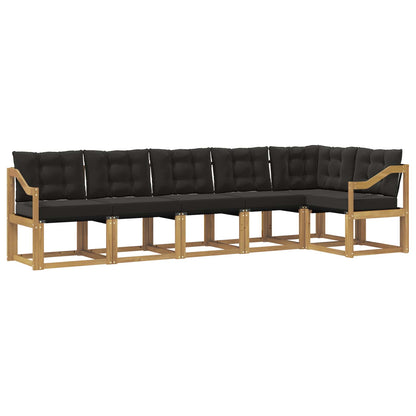 Outdoor-Sofagarnitur 6 stk. Weiß und Schwarz