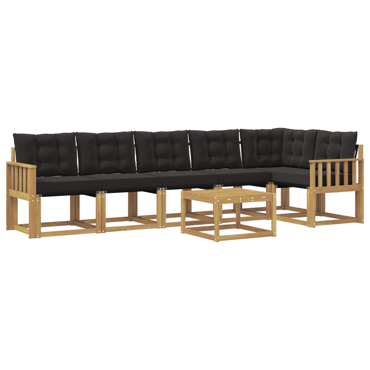 Outdoor-Sofagarnitur 7 stk. Weiß und Schwarz