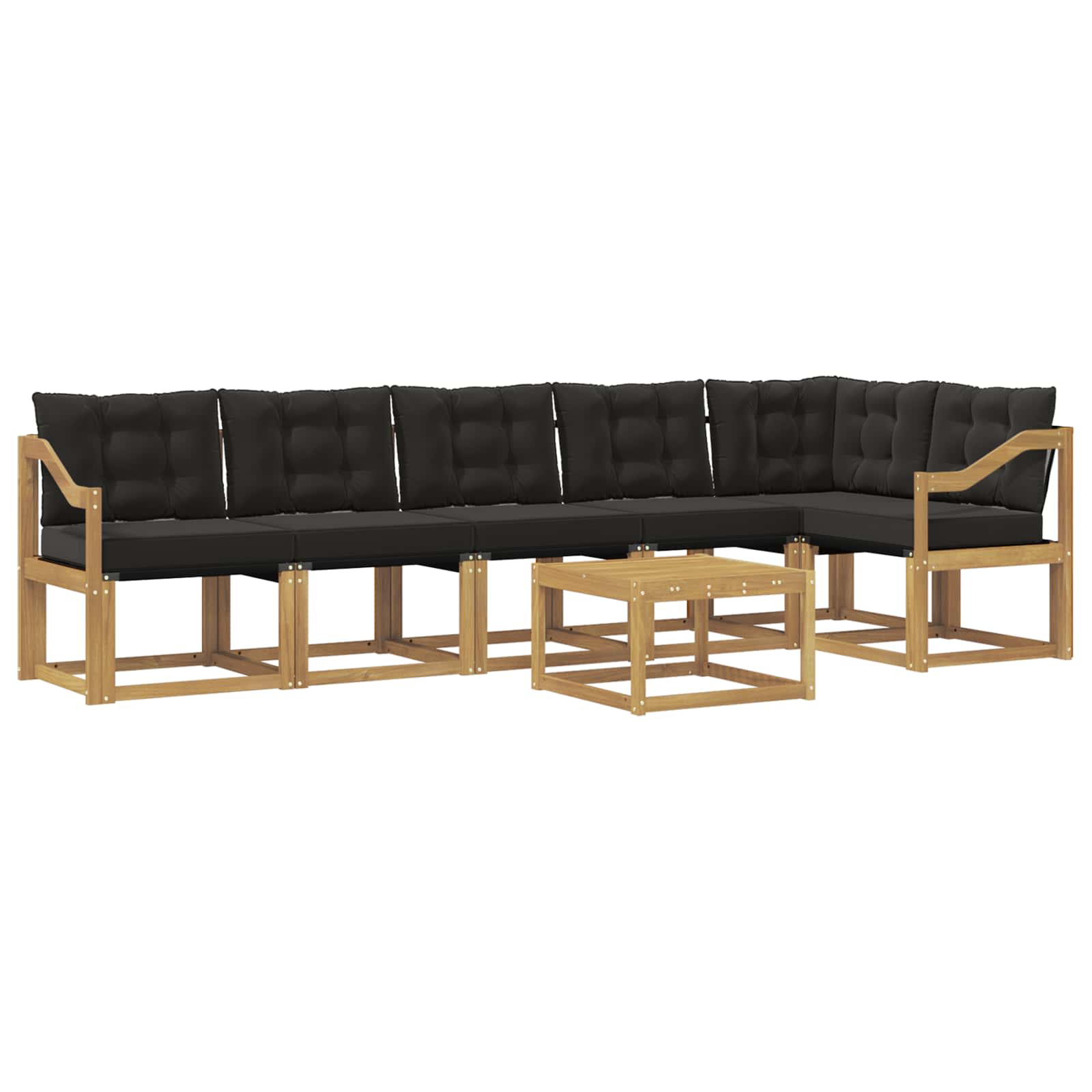 Outdoor-Sofagarnitur mit Kissen 7 pcs Weiß und Schwarz