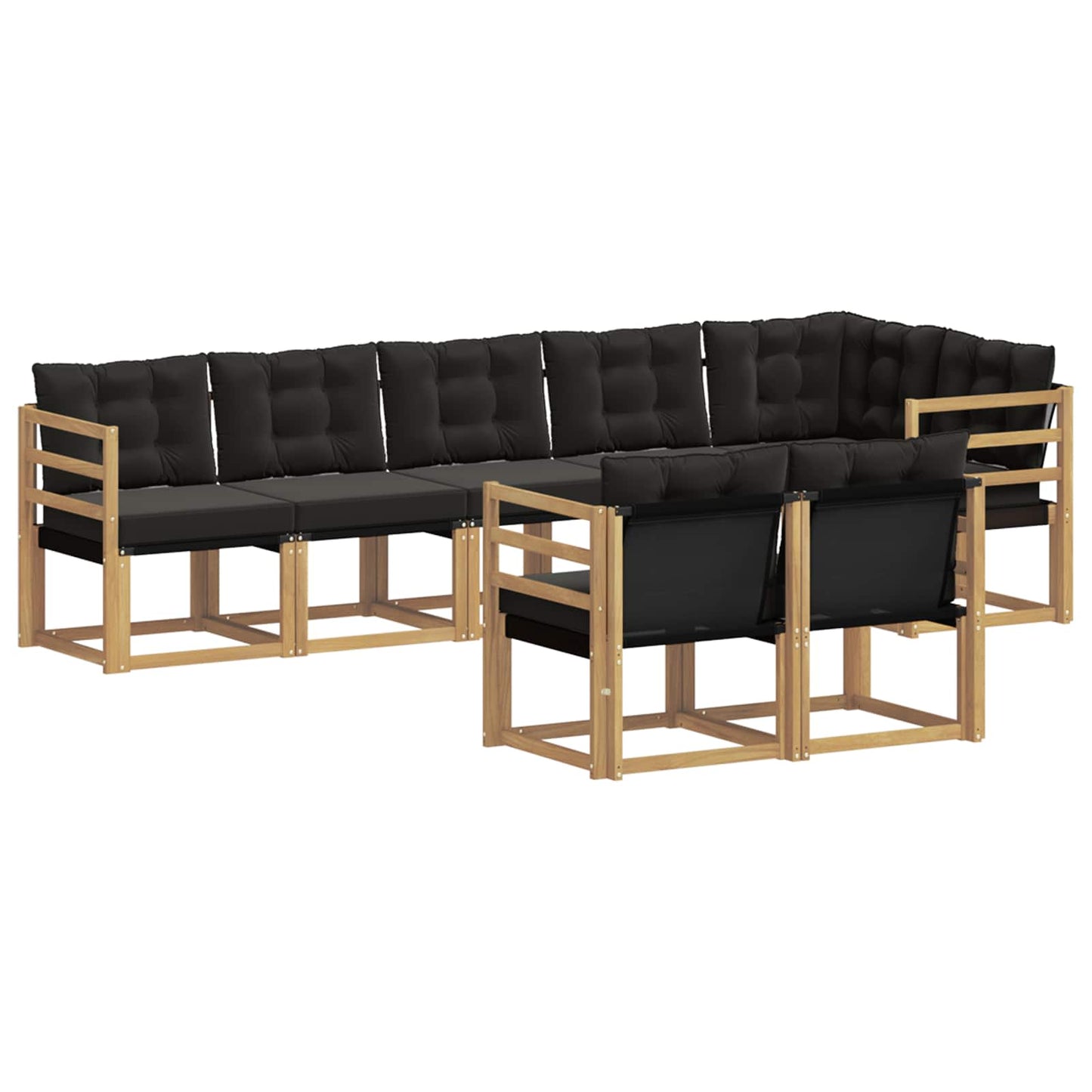 Outdoor-Sofagarnitur mit Kissen 8 pcs Weiß und Schwarz