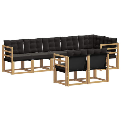 Outdoor-Sofagarnitur 8 stk. Weiß und Schwarz