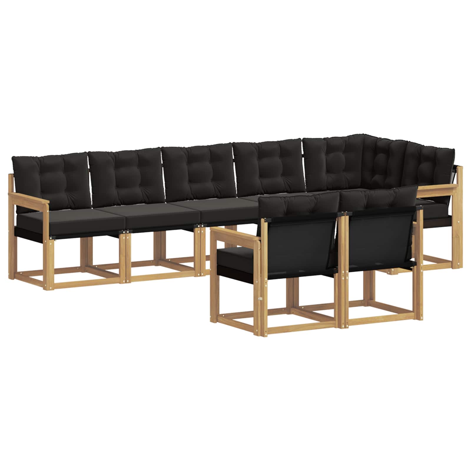 Outdoor-Sofagarnitur mit Kissen 8 pcs Weiß und Schwarz