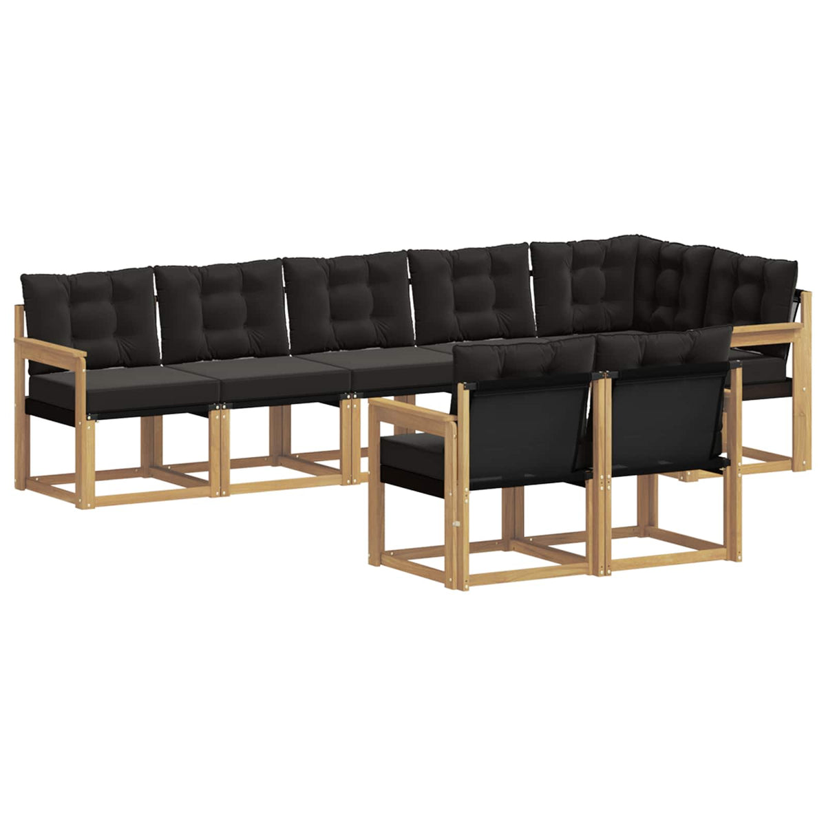 Outdoor-Sofagarnitur 8 stk. Weiß und Schwarz