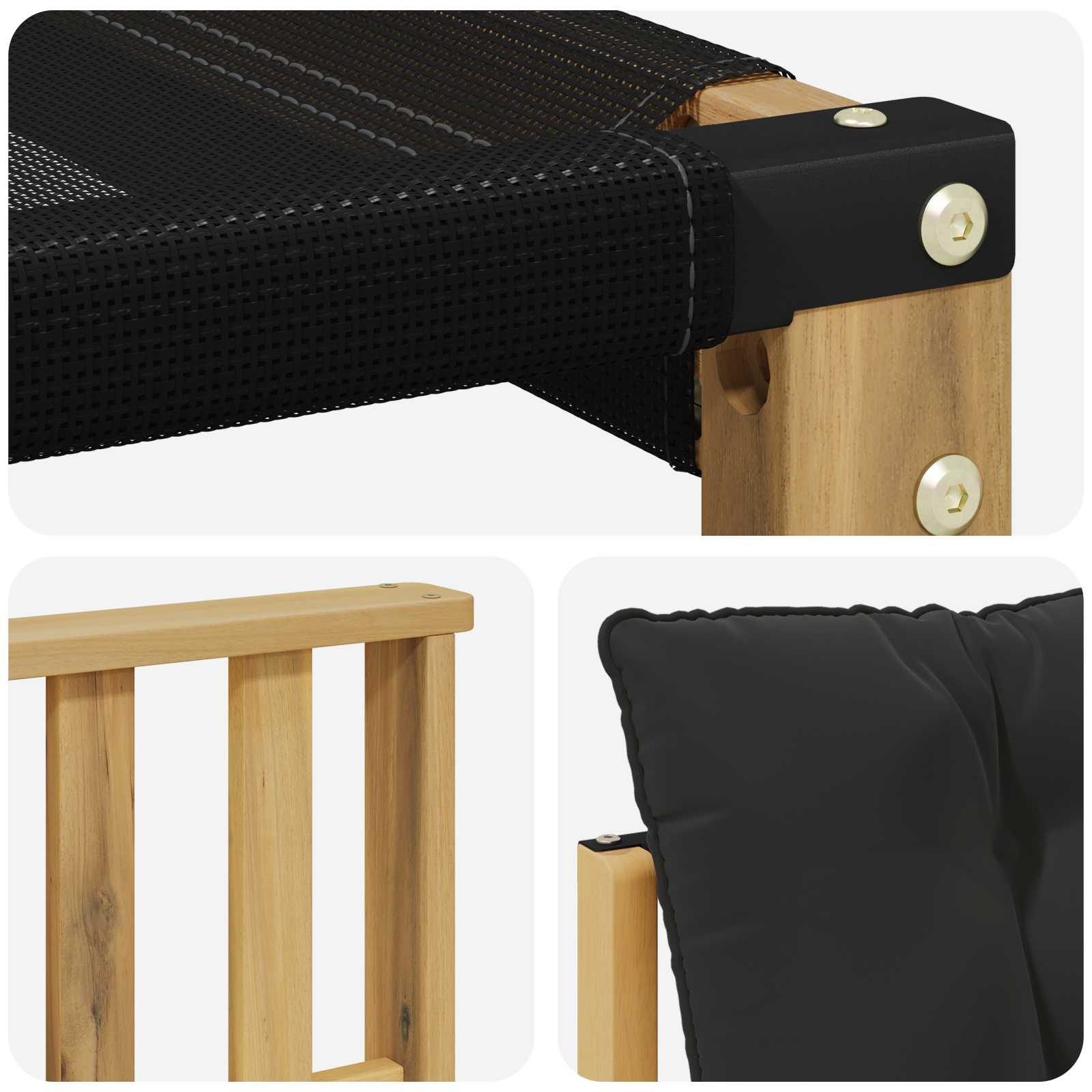 Outdoor-Sofagarnitur 8 stk. Weiß und Schwarz