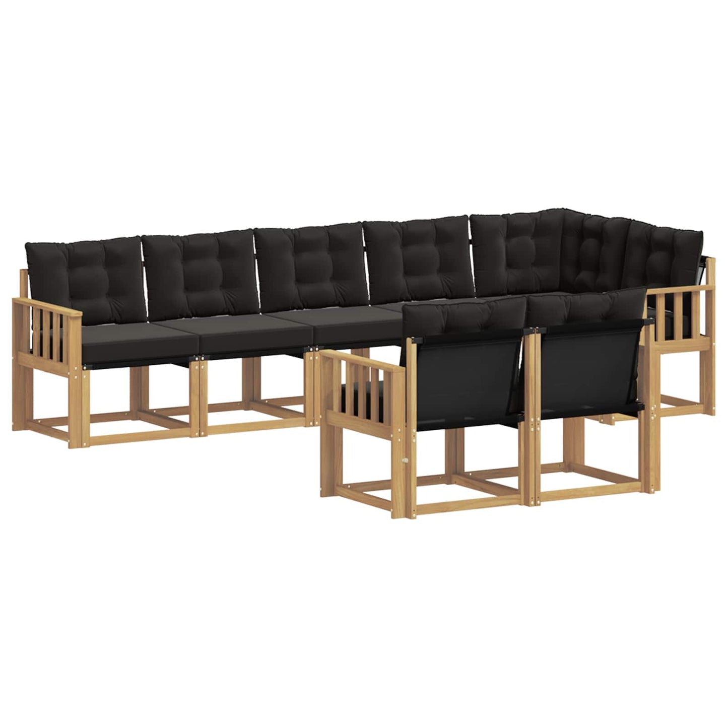 Outdoor-Sofagarnitur 8 stk. Weiß und Schwarz