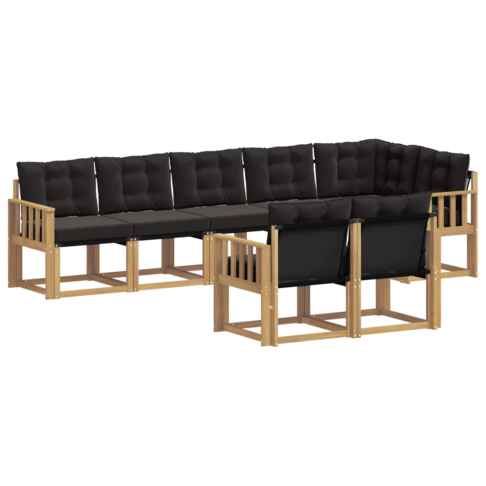 Outdoor-Sofagarnitur 8 stk. Weiß und Schwarz