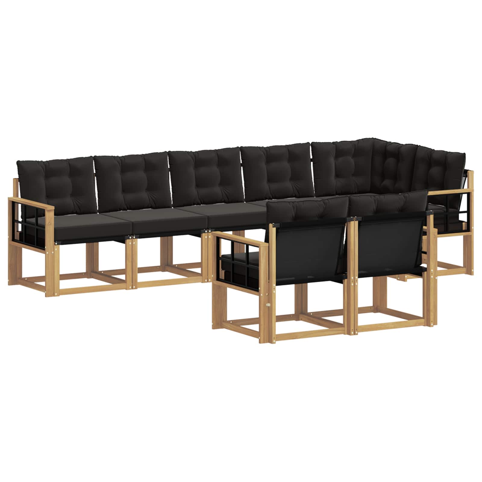 Outdoor-Sofagarnitur mit Kissen 8 pcs Weiß und Schwarz