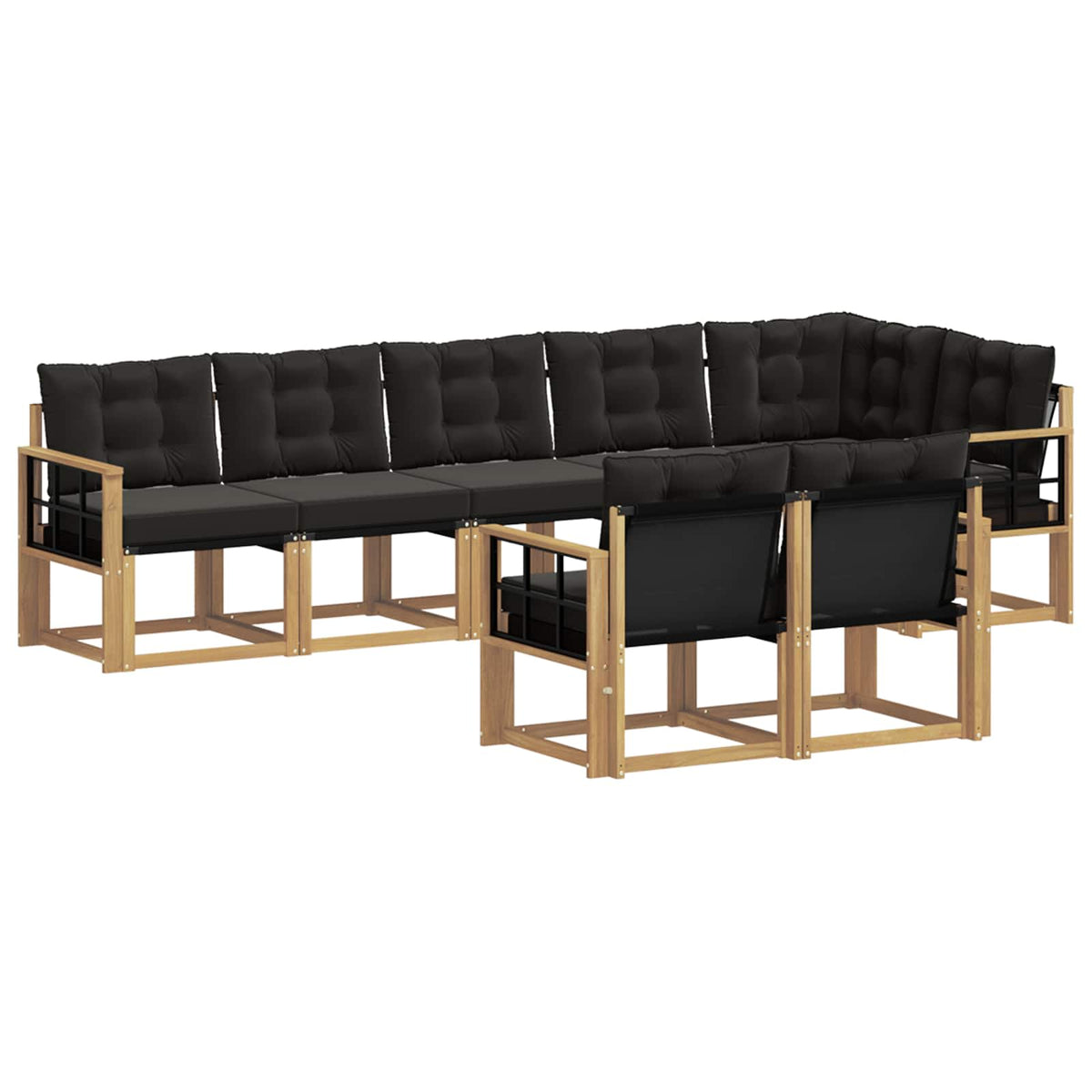 Outdoor-Sofagarnitur 8 stk. Weiß und Schwarz