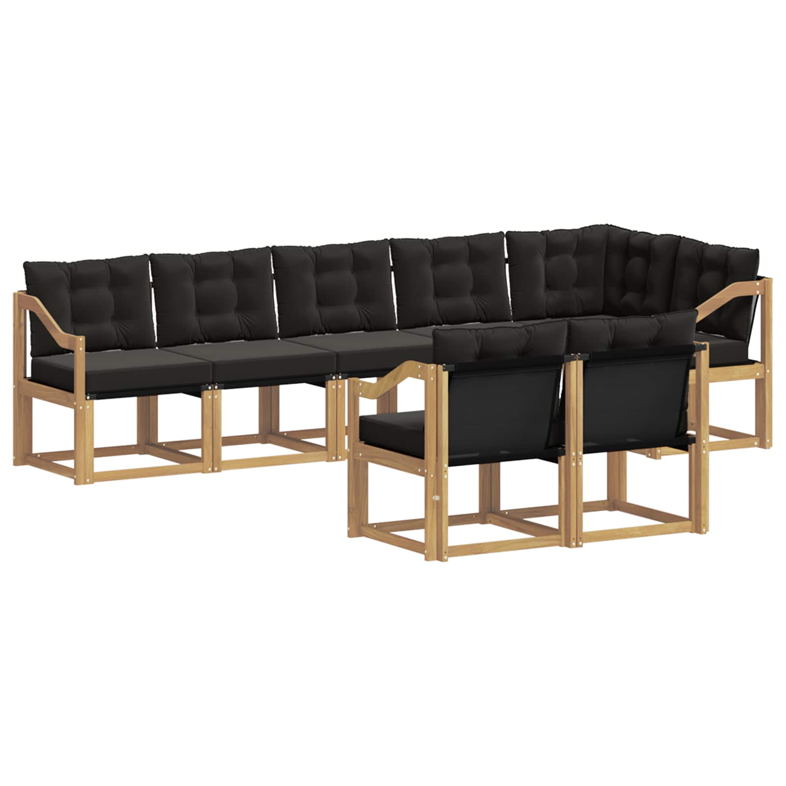 Outdoor-Sofagarnitur mit Kissen 8 pcs Weiß und Schwarz