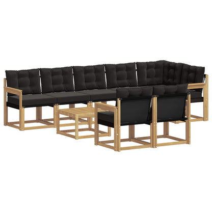 Outdoor-Sofagarnitur 9 stk. Weiß und Schwarz