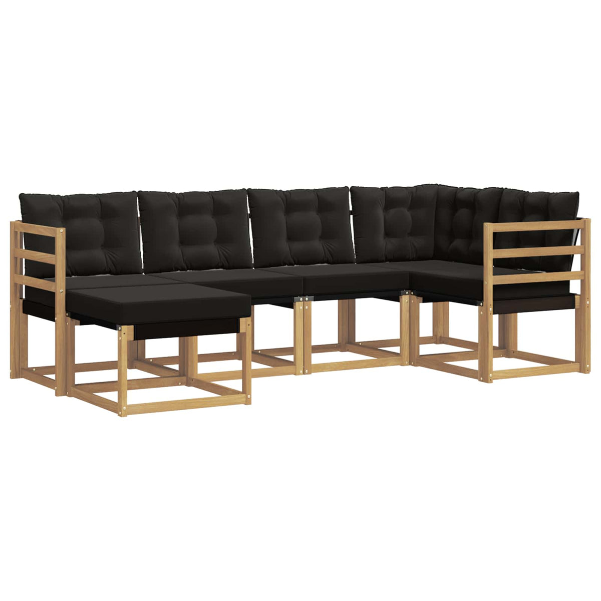 Outdoor-Sofagarnitur 6 stk. Weiß und Schwarz