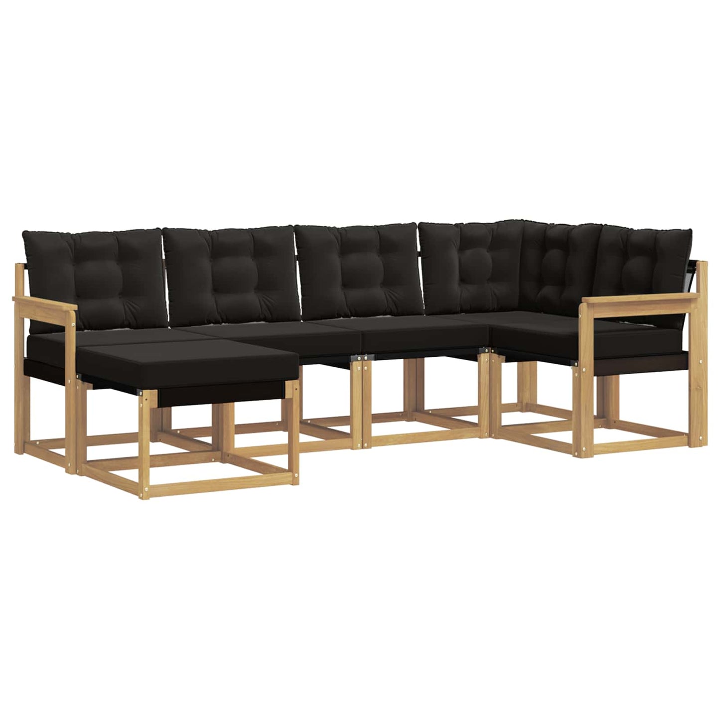 Outdoor-Sofagarnitur mit Kissen 6 pcs Weiß und Schwarz