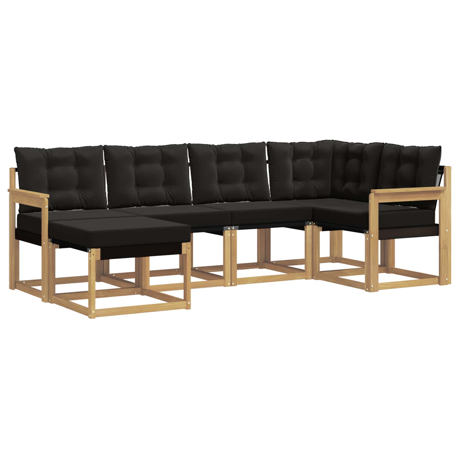 Outdoor-Sofagarnitur mit Kissen 6 pcs Weiß und Schwarz