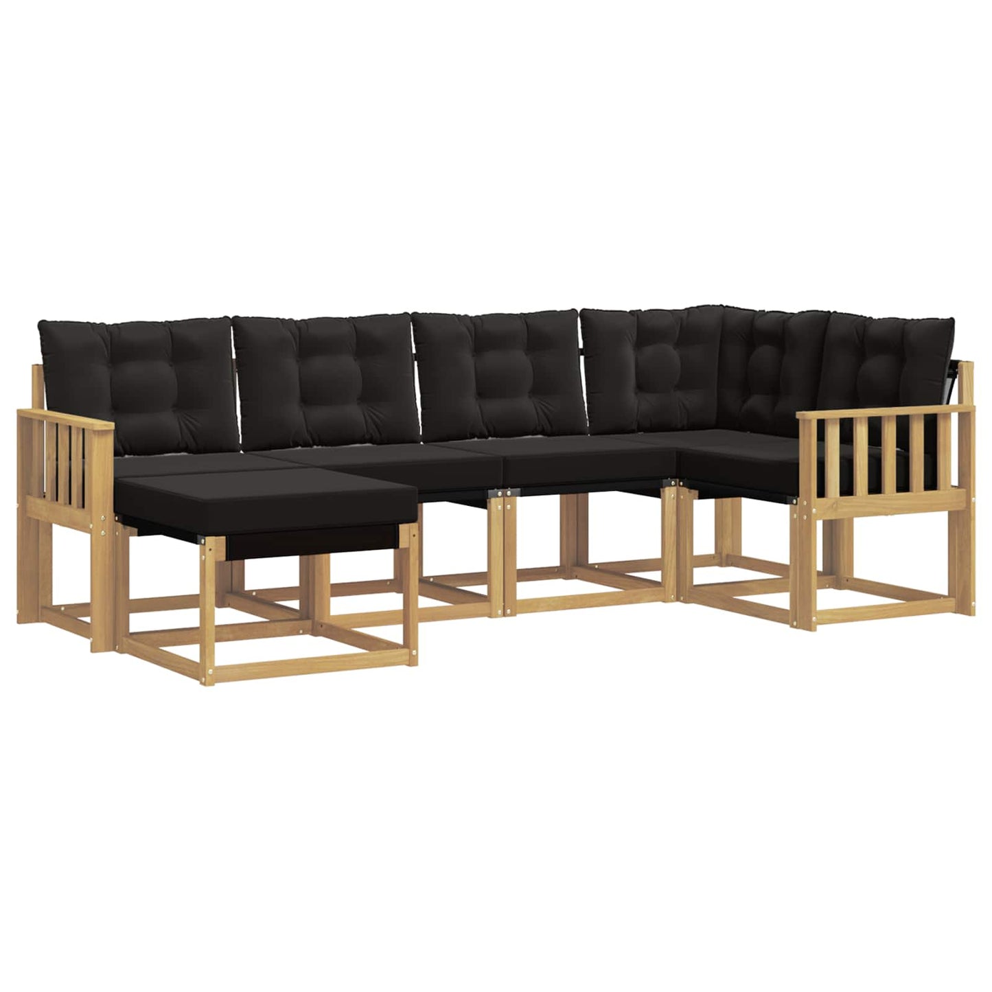 Outdoor-Sofagarnitur mit Kissen 6 pcs Weiß und Schwarz