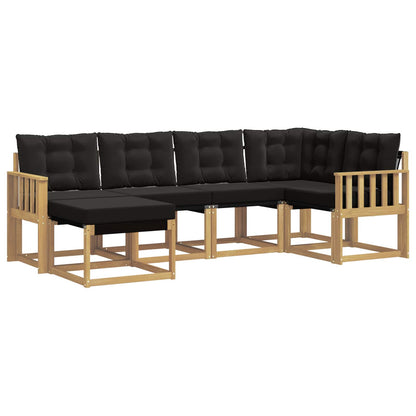 Outdoor-Sofagarnitur 6 stk. Weiß und Schwarz