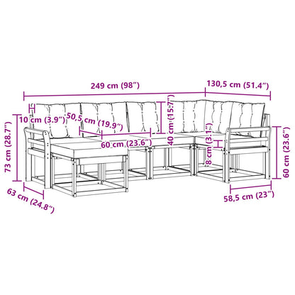 Outdoor-Sofagarnitur 6 stk. Weiß und Creme