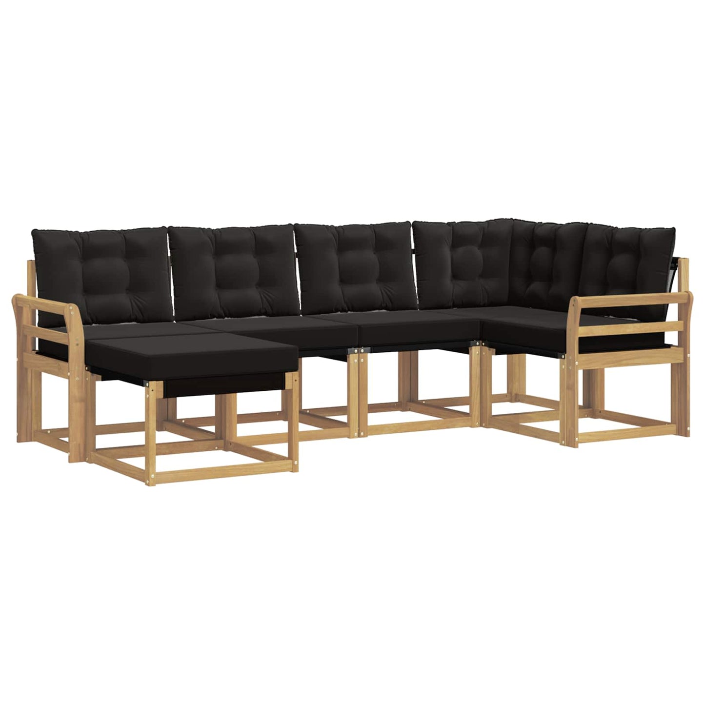 Outdoor-Sofagarnitur mit Kissen 6 pcs Weiß und Schwarz