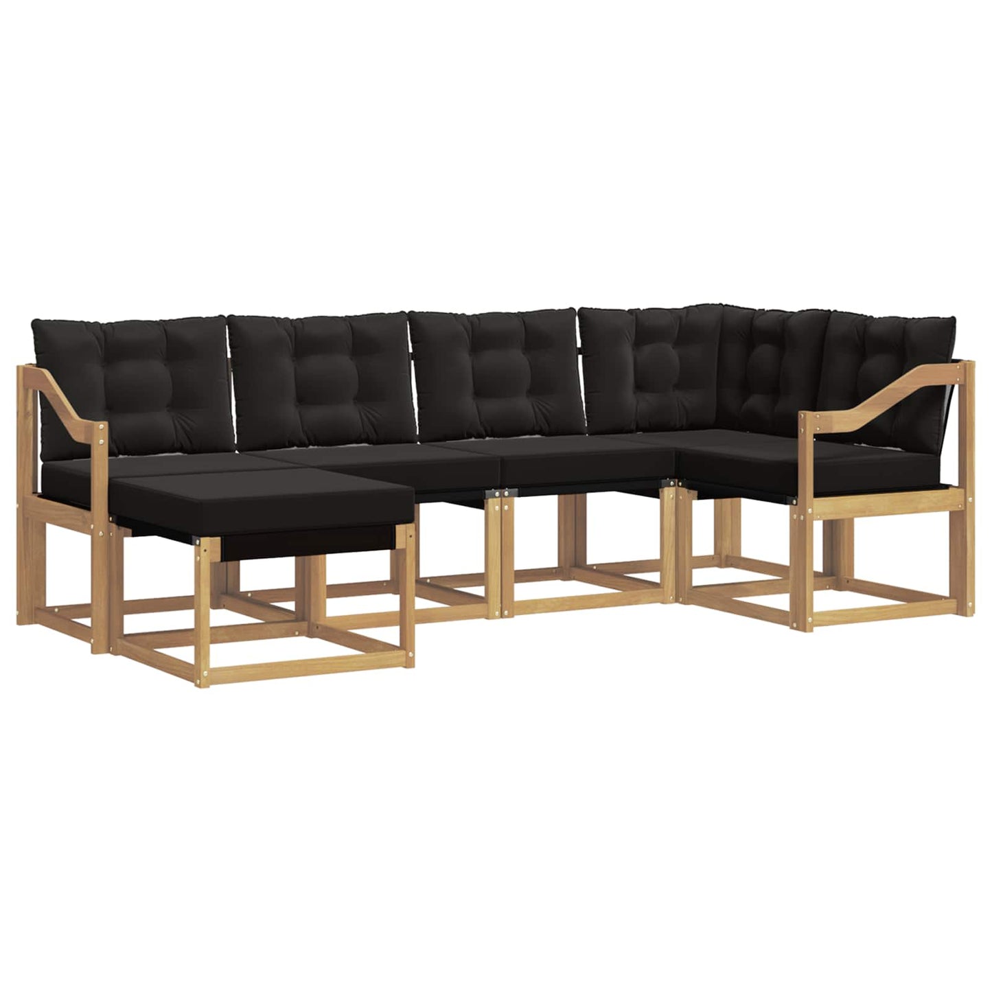Outdoor-Sofagarnitur mit Kissen 6 pcs Weiß und Schwarz