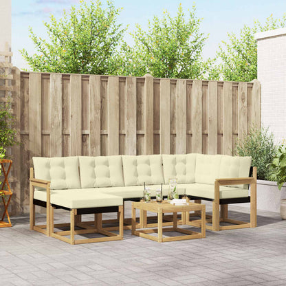 Outdoor-Sofagarnitur 7 stk. Weiß und Creme