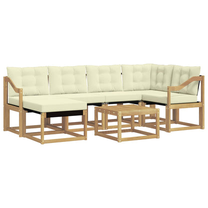 Outdoor-Sofagarnitur 7 stk. Weiß und Creme