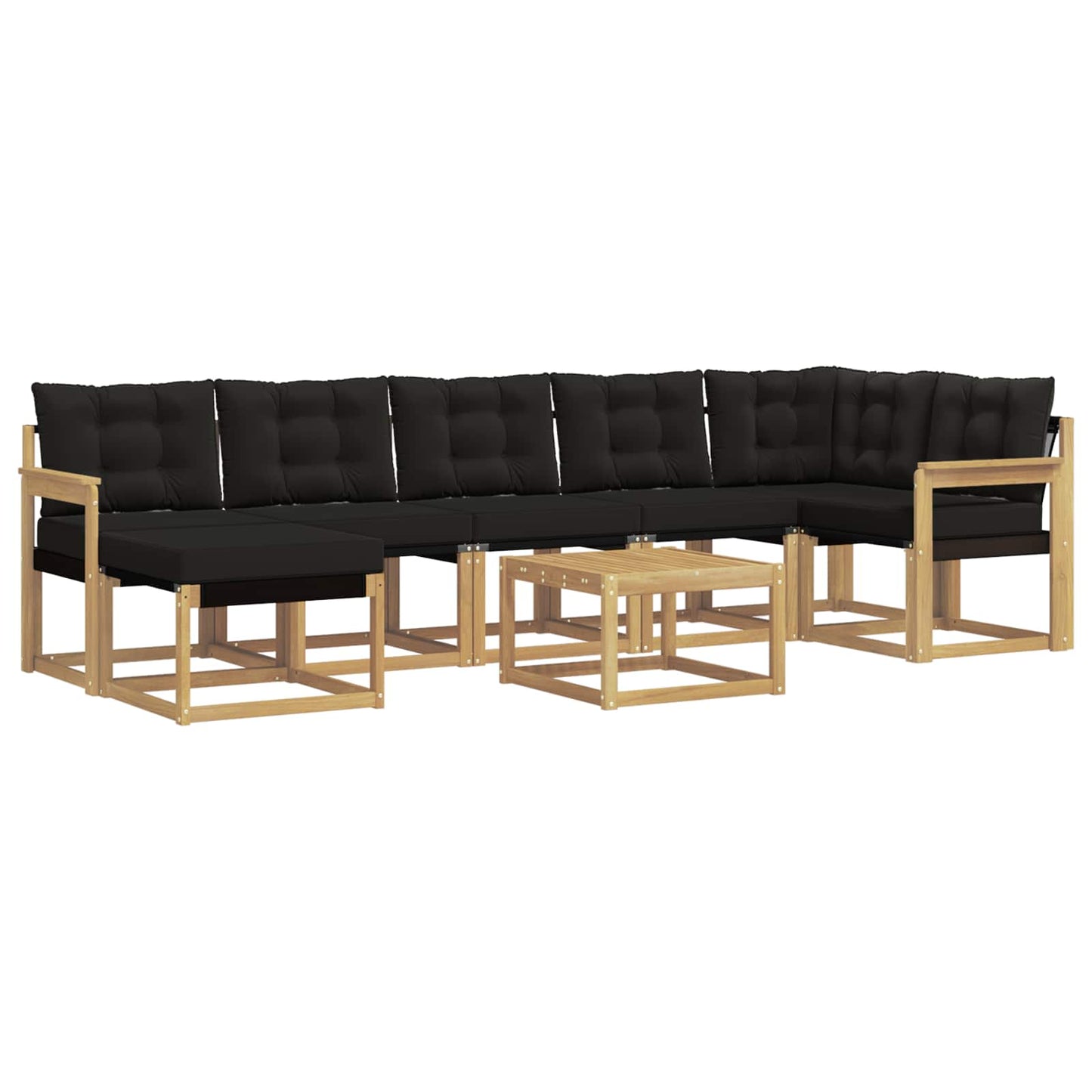 Outdoor-Sofagarnitur mit Kissen 8 pcs Weiß und Schwarz