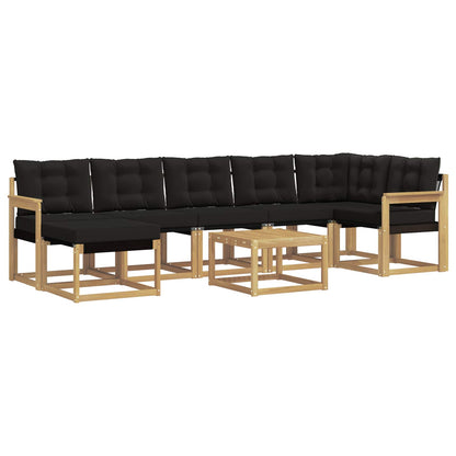 Outdoor-Sofagarnitur 8 stk. Weiß und Schwarz