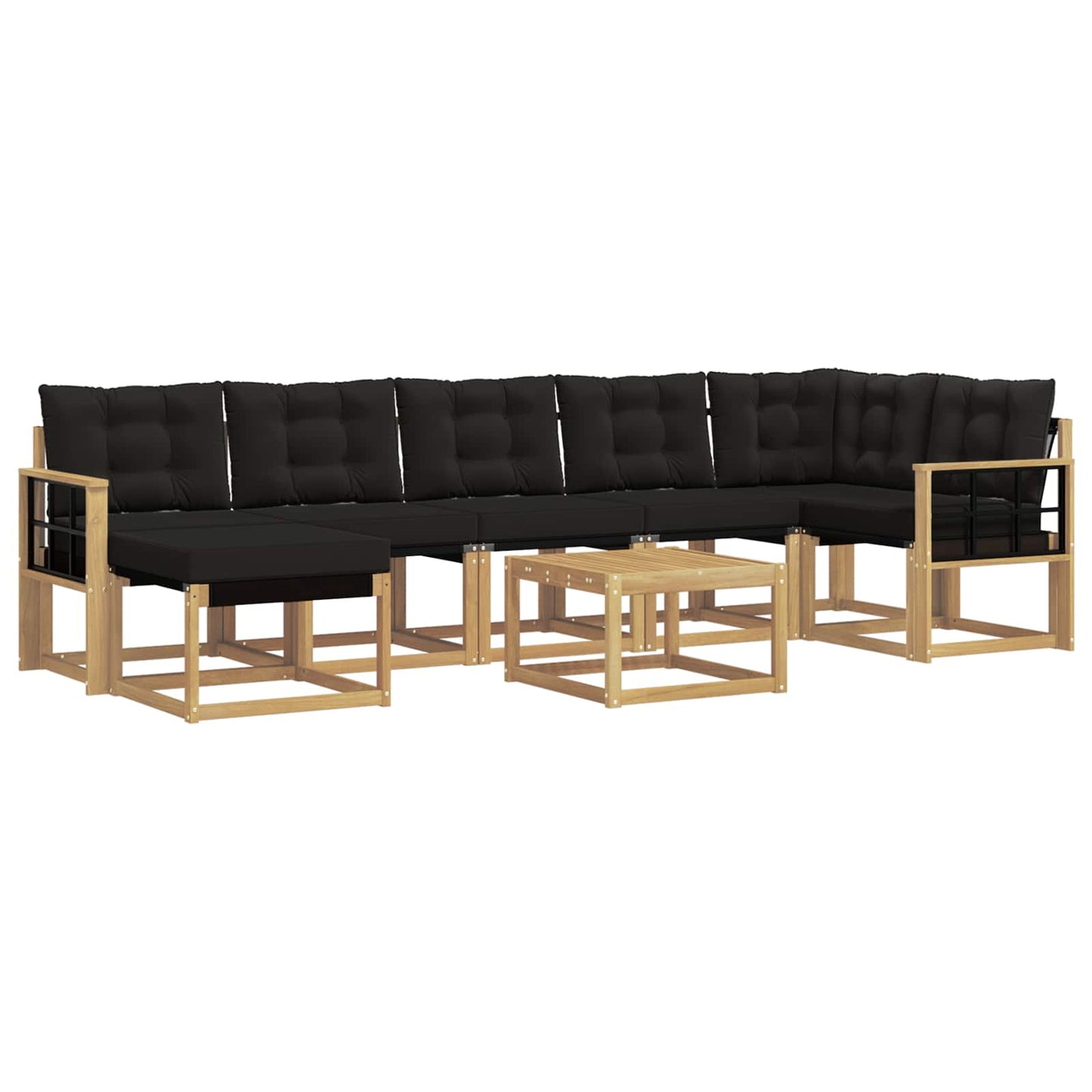 Outdoor-Sofagarnitur mit Kissen 8 pcs Weiß und Schwarz