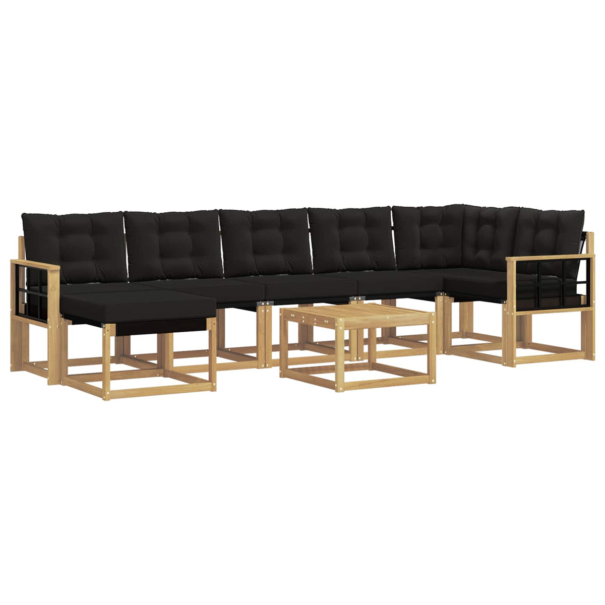 Outdoor-Sofagarnitur 8 stk. Weiß und Schwarz