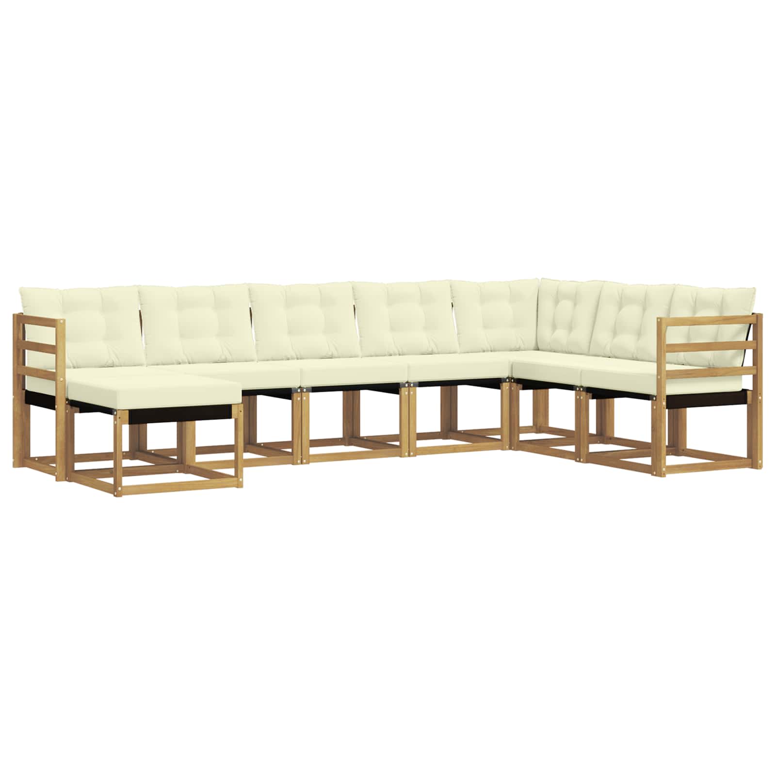 Outdoor-Sofagarnitur mit Kissen 8 pcs Weiß und Creme