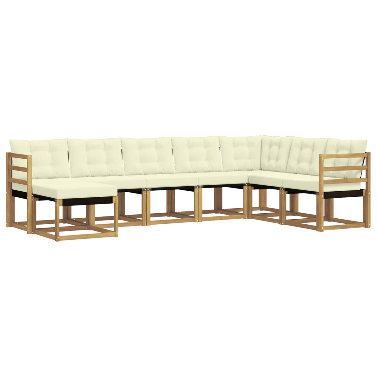 Outdoor-Sofagarnitur 8 stk. Weiß und Creme