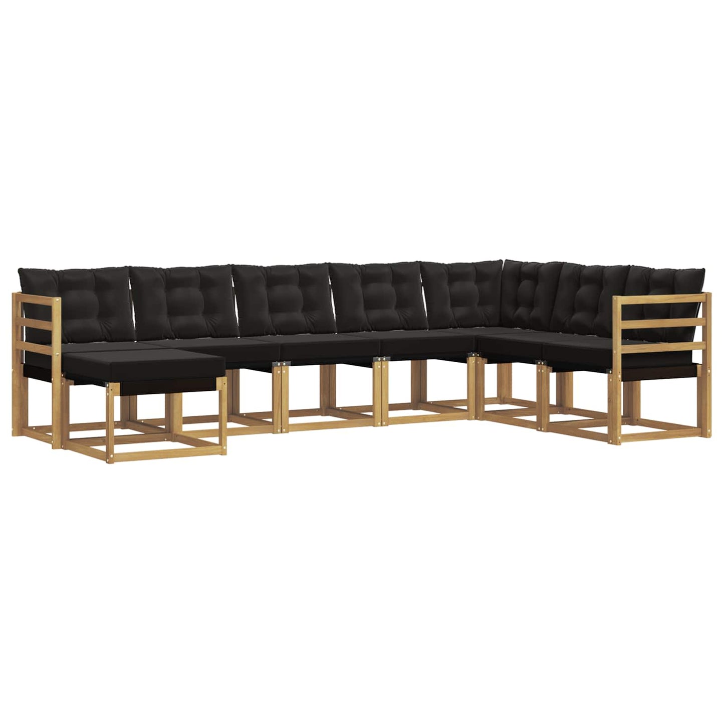 Outdoor-Sofagarnitur mit Kissen 8 pcs Weiß und Schwarz