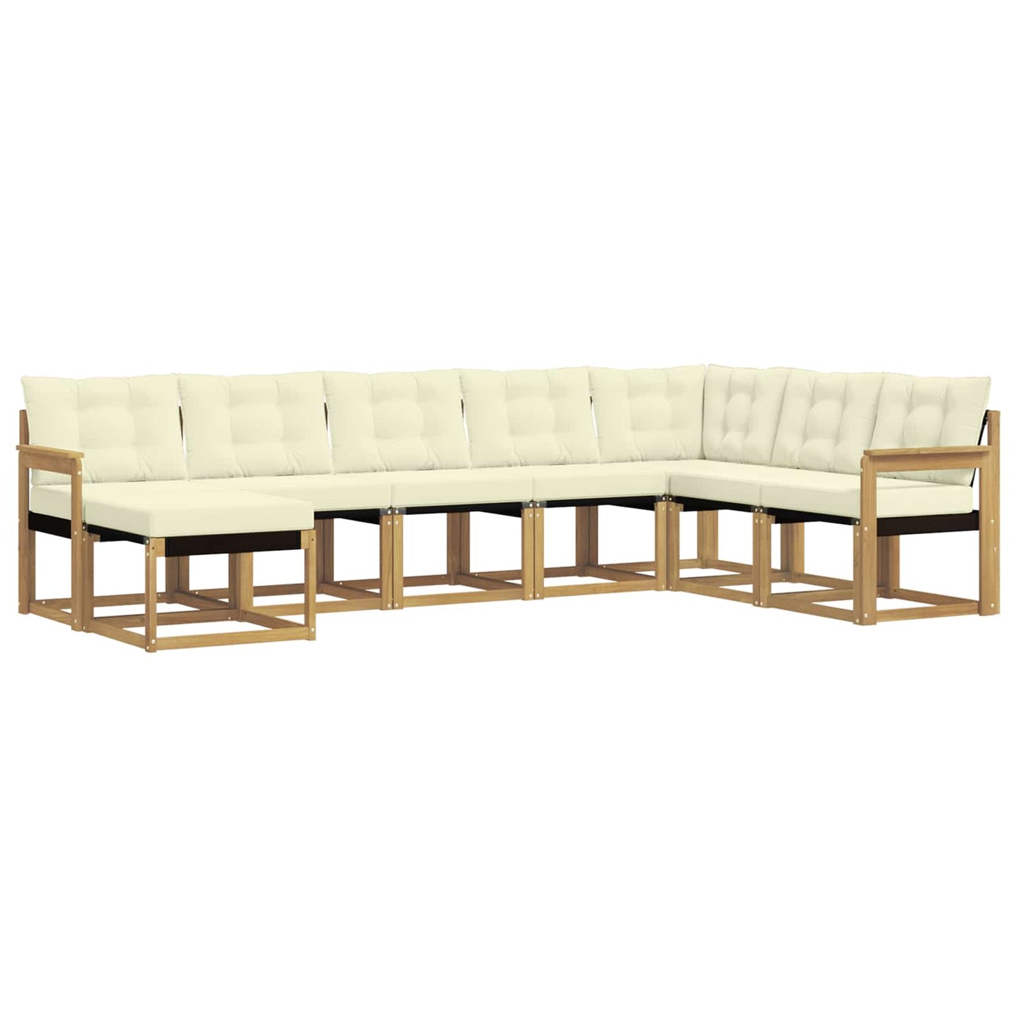 Outdoor-Sofagarnitur mit Kissen 8 pcs Weiß und Creme