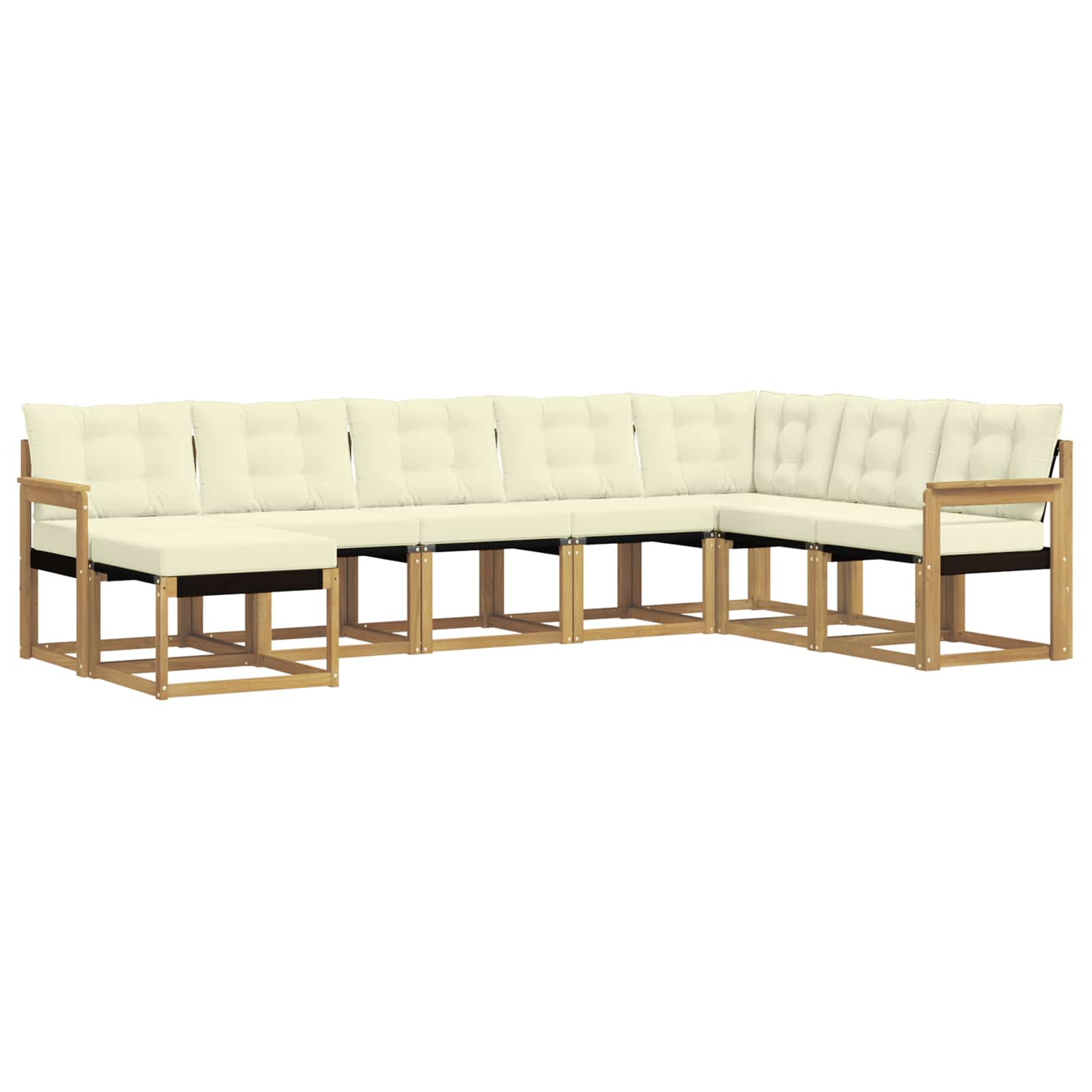 Outdoor-Sofagarnitur mit Kissen 8 pcs Weiß und Creme
