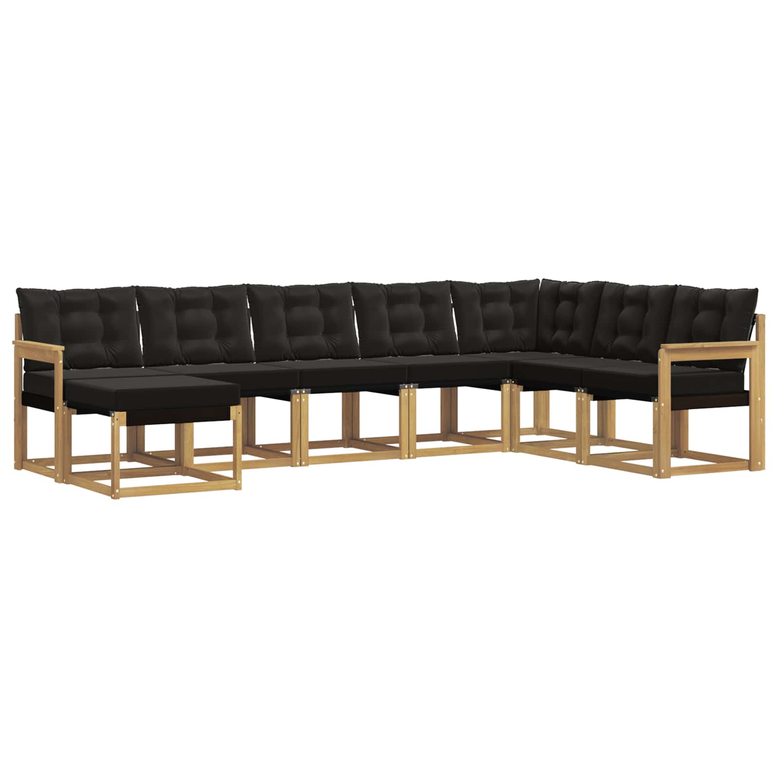 Outdoor-Sofagarnitur mit Kissen 8 pcs Weiß und Schwarz