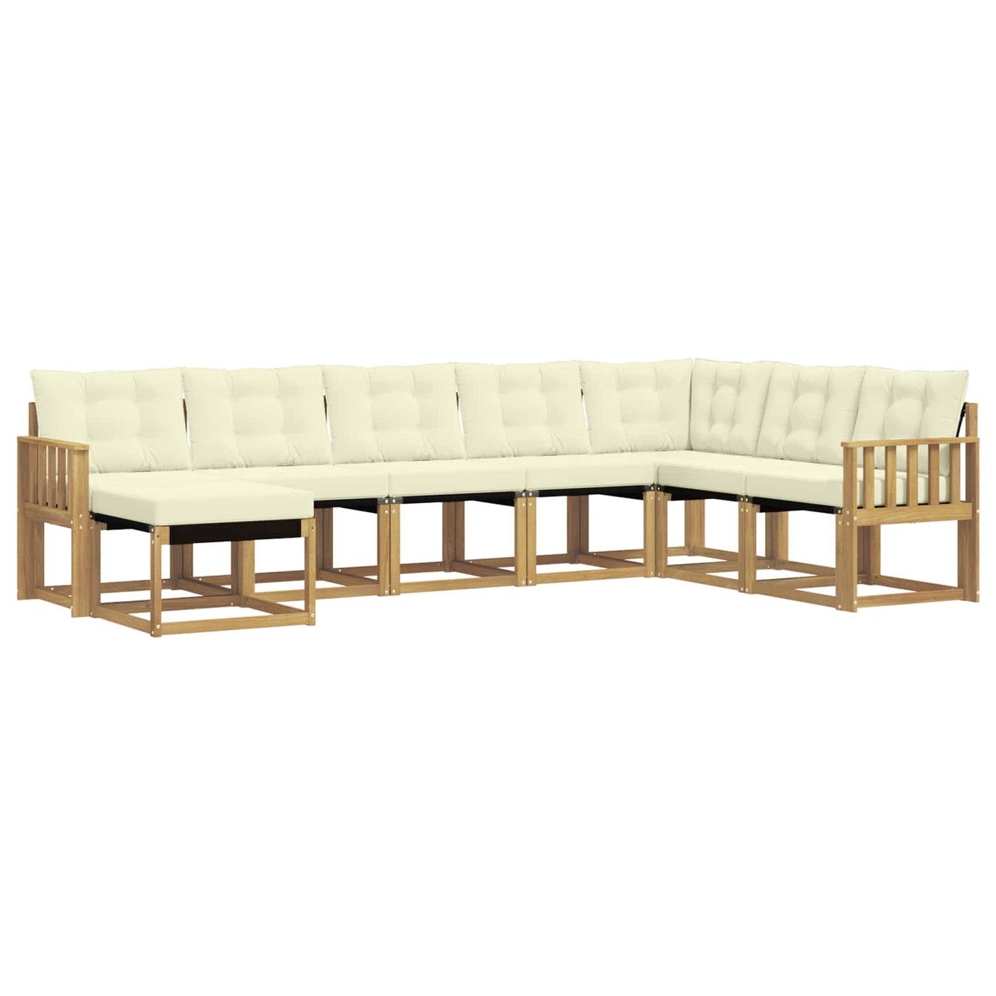 Outdoor-Sofagarnitur mit Kissen 8 pcs Weiß und Creme